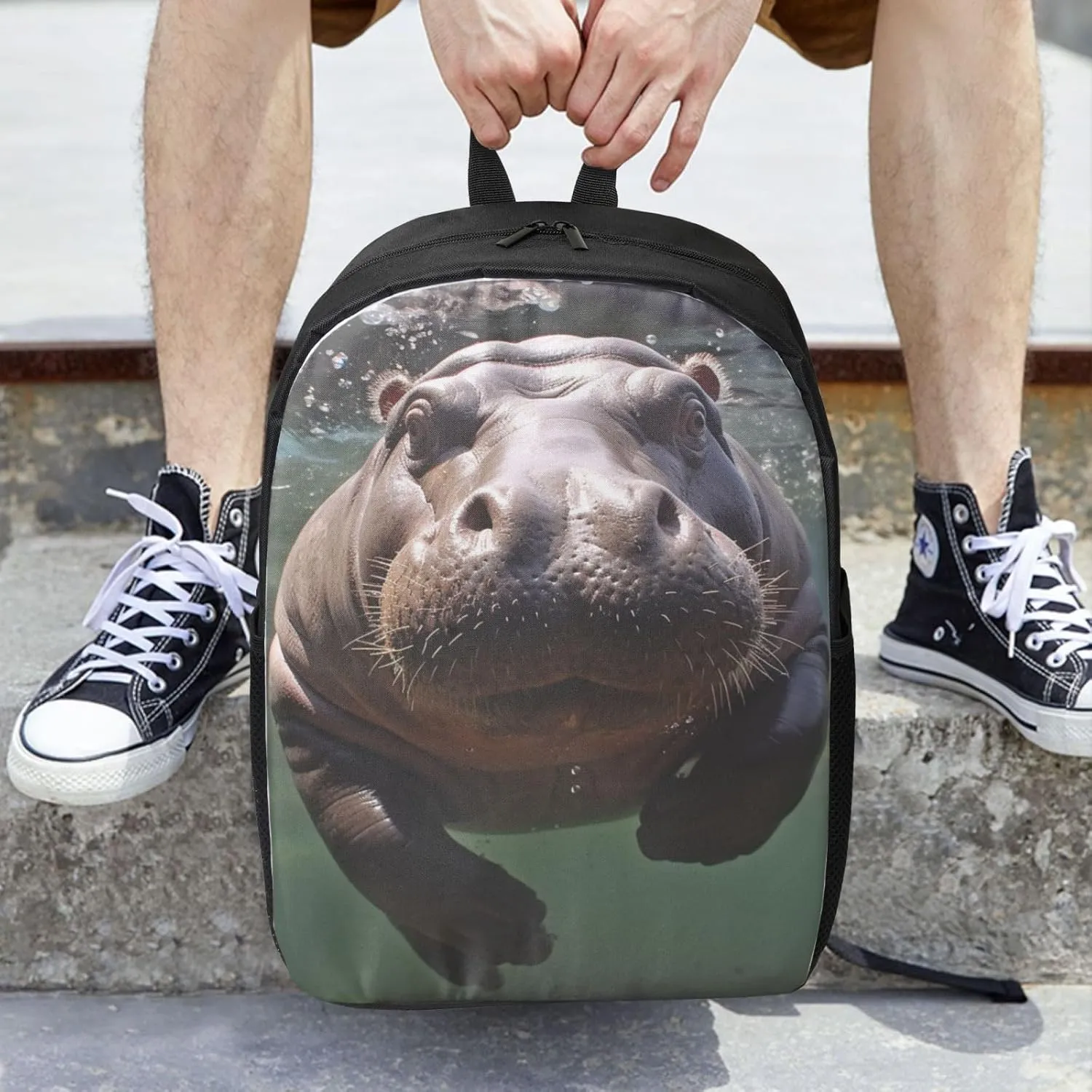 Backpack Diving Hippo Travel Casual Laptop Backpack 17 inch Waterproof Hiking Daypack for Men Women