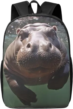Backpack Diving Hippo Travel Casual Laptop Backpack 17 inch Waterproof Hiking Daypack for Men Women