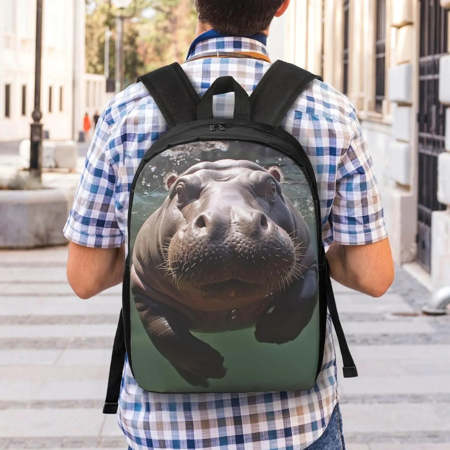 Backpack Diving Hippo Travel Casual Laptop Backpack 17 inch Waterproof Hiking Daypack for Men Women