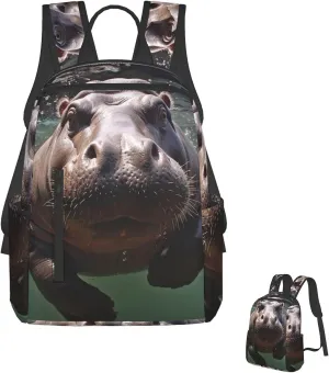Backpack Diving Hippo Travel Casual Laptop Backpack Adjustable Hiking Daypack for Men Women