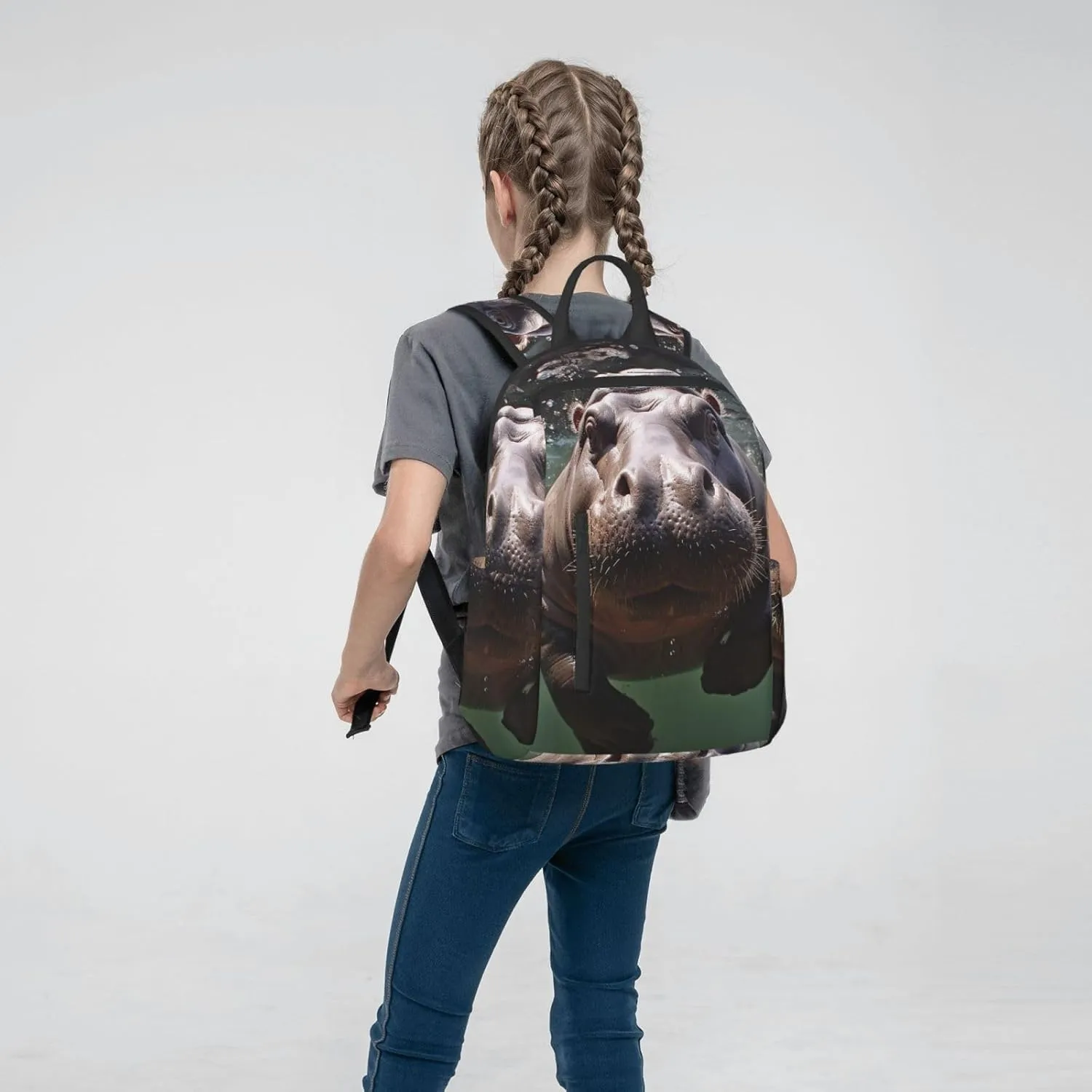 Backpack Diving Hippo Travel Casual Laptop Backpack Adjustable Hiking Daypack for Men Women