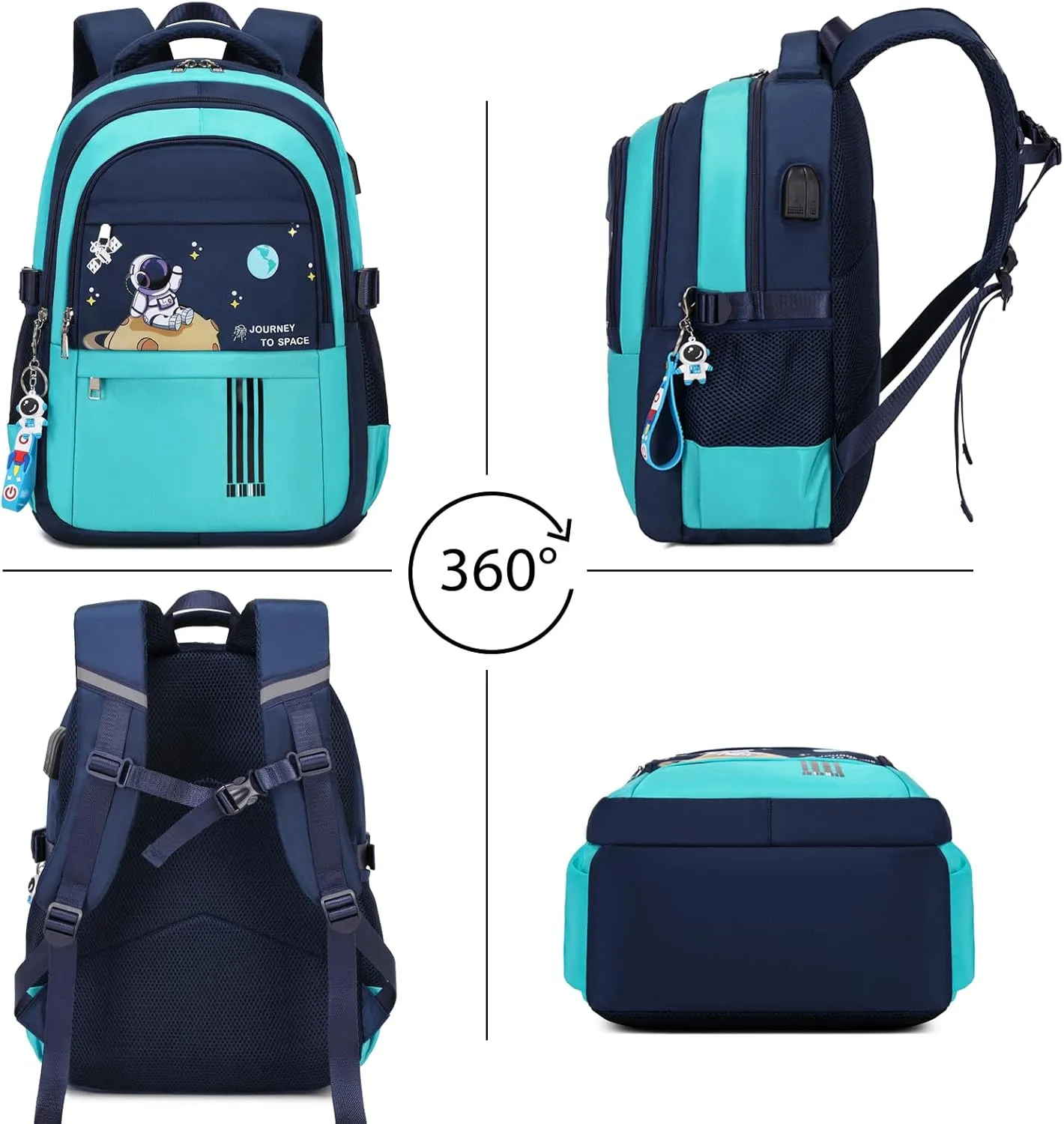 Backpack for Boys - Boy Schoolbag Kids Children Teens Girls Elementary Middle School Bags, Waterproof Lightweight Bookbag Backpacks Casual Daypack with Lunch Bag Set