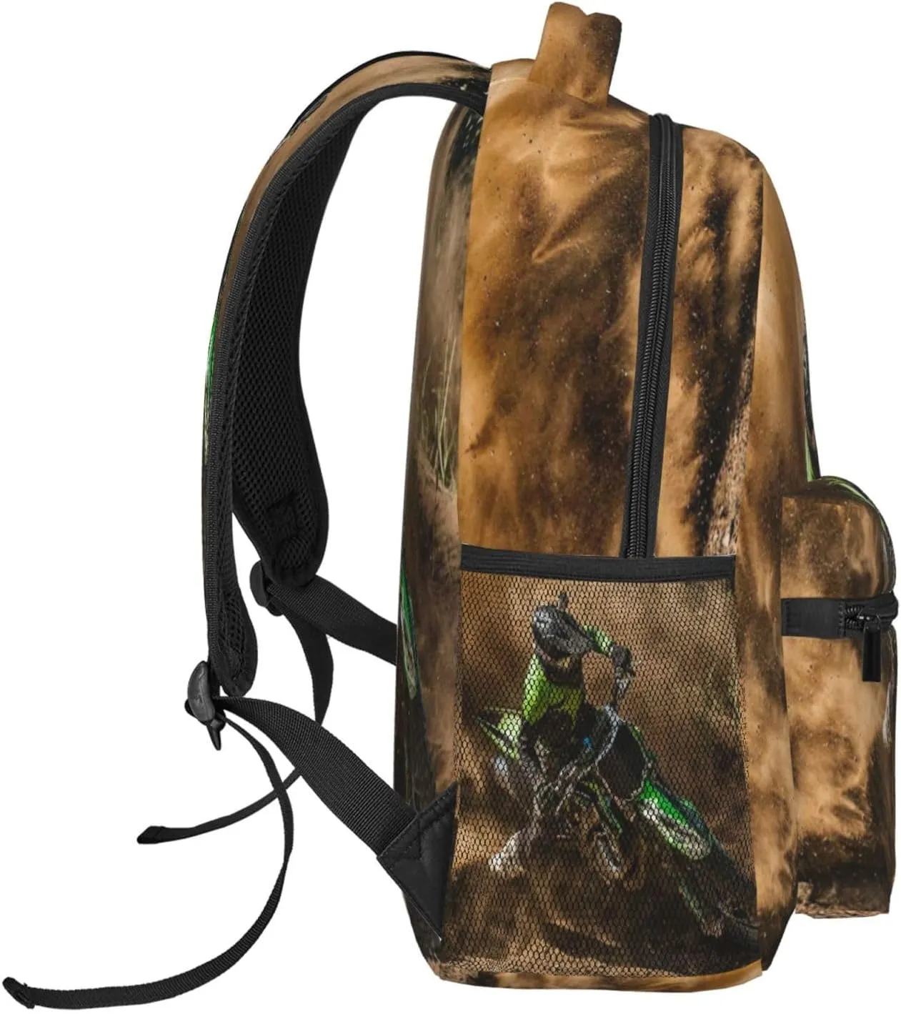 Backpack for Boys Girls Kids, Motocross Dirt Bike Backpack Travel School Bag Bookbag Schoolbag Daypack for Men Teens Children
