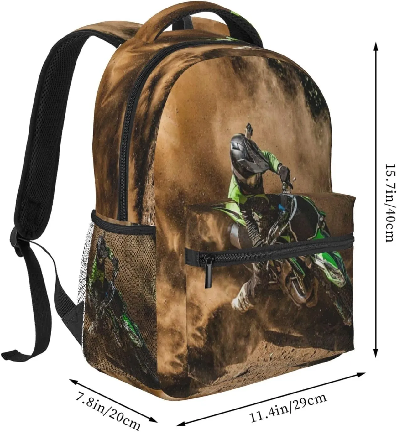 Backpack for Boys Girls Kids, Motocross Dirt Bike Backpack Travel School Bag Bookbag Schoolbag Daypack for Men Teens Children