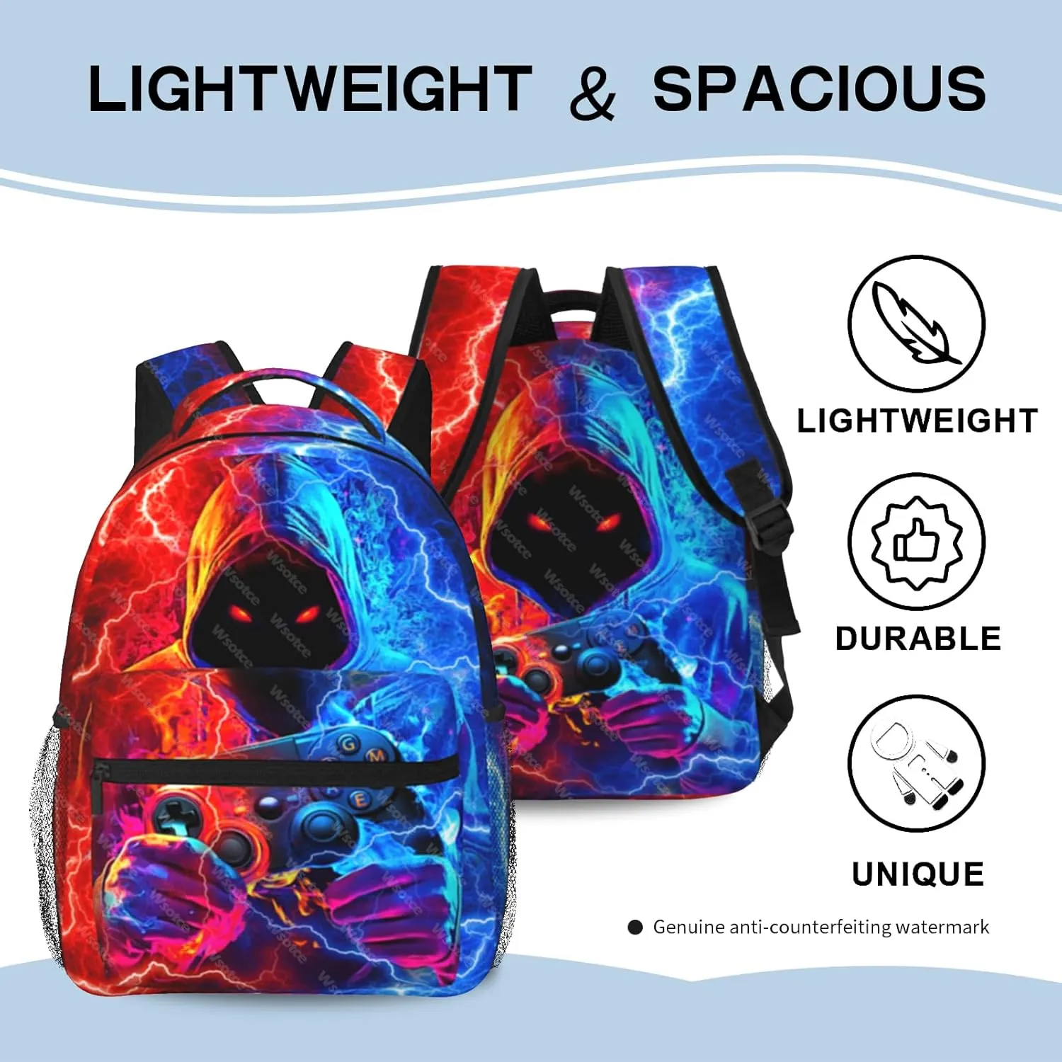 Backpack for Kids Gaming School Backpack For Boys Kids Backpacks Travel Bookbag for Age 6-18 Kid's Elementary Middle School Back Pack