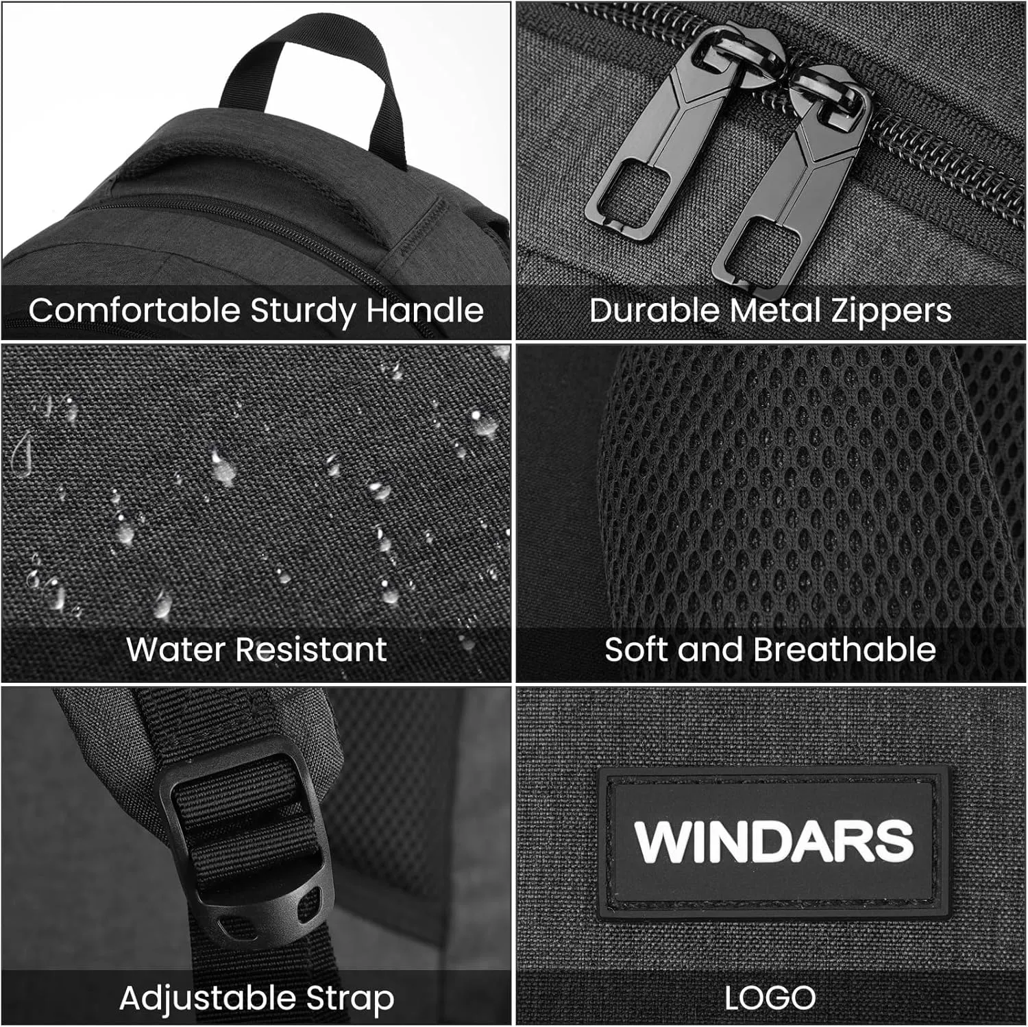 Backpack for Men and Women, School Backpacks for Teens Boys, 17.3 Inch Large College Bookbag Durable Computer Laptop Bag with USB Charger Port for Business Work Travel, Black