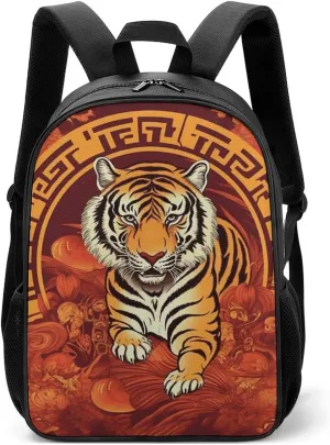 Backpack for Men Women Prosperity in The Year of The Tiger Laptop Backpack Lightweight Travel Backpack Casual Daypack
