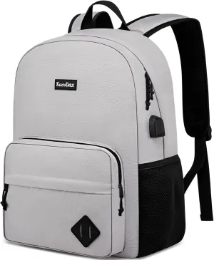 Backpack for School Teens Boys Girls, Lightweight Casual Backpacks for Men and Women, Classic Basic Water Resistant Casual Daypack, 15.6 Inch Laptop Backpack Bookbag for College High School, Grey