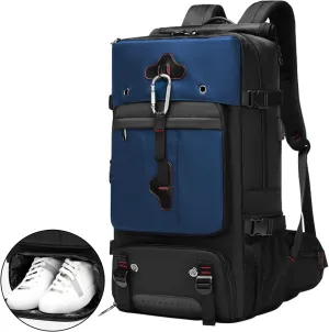 Backpack for Traveling On Airplane,Expandable Carry On Laptop Backpack for Men and Women,Outdoor Travel Bag,Blue