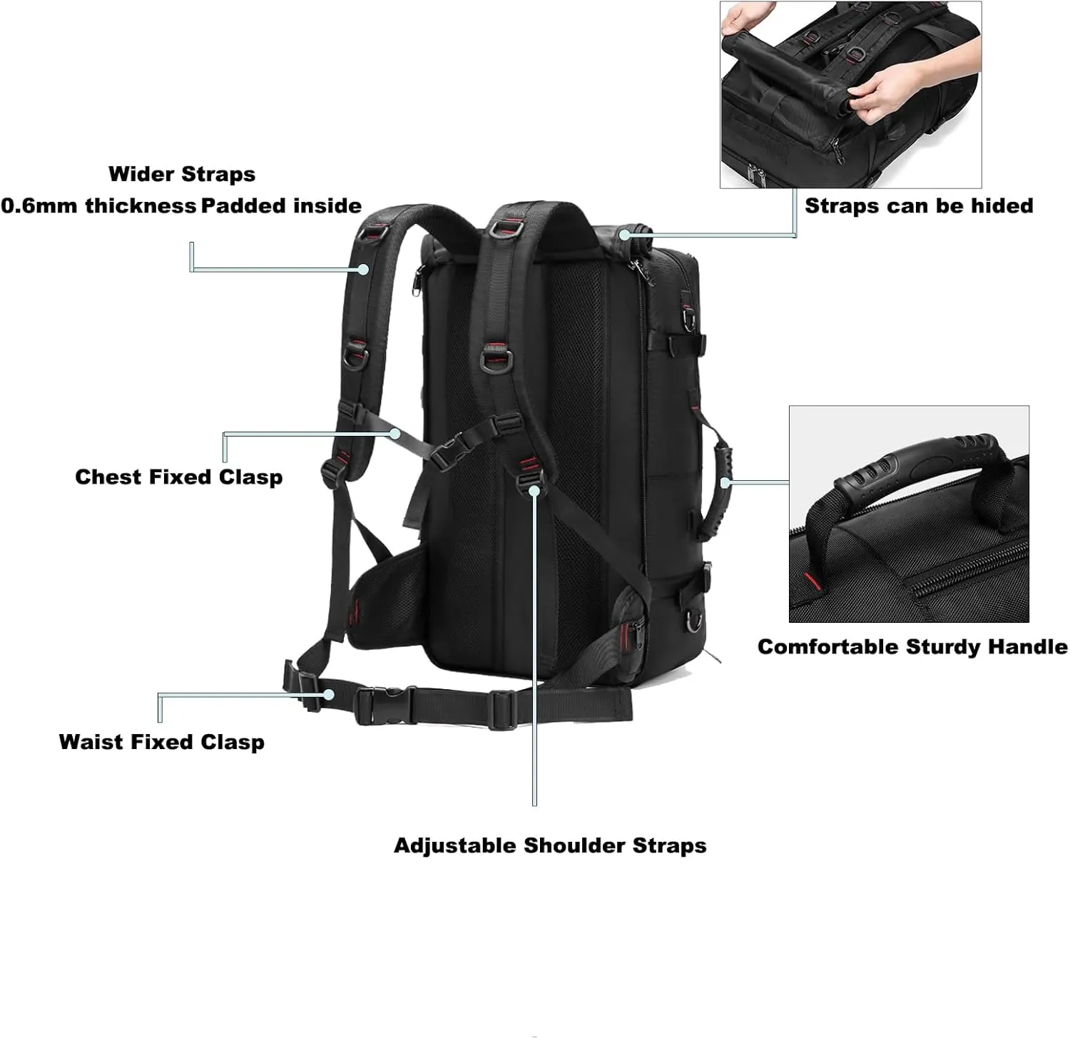 Backpack for Traveling On Airplane,Expandable Carry On Laptop Backpack for Men and Women,Outdoor Travel Bag,Blue