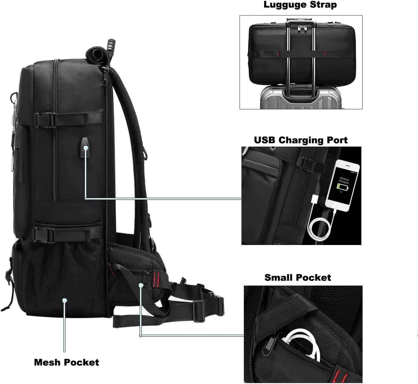 Backpack for Traveling On Airplane,Expandable Carry On Laptop Backpack for Men and Women,Outdoor Travel Bag,Blue