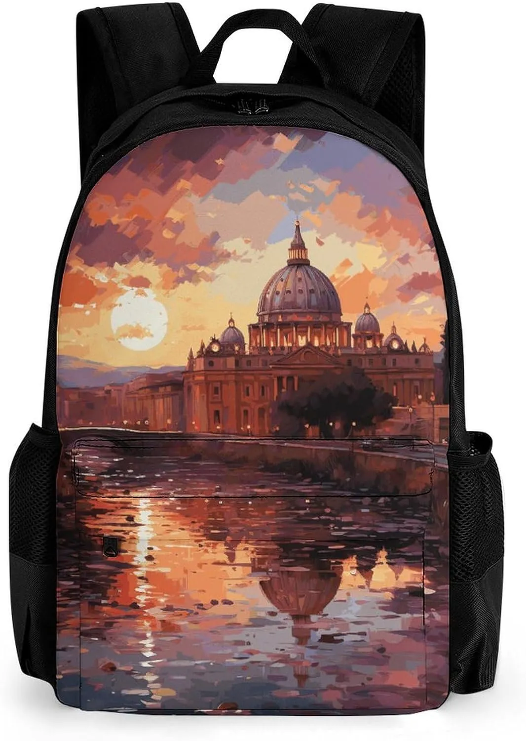 Backpack for Women Men Rome Sunset Laptop Backpack Casual Bookbag for Travel Business Simple Daypack