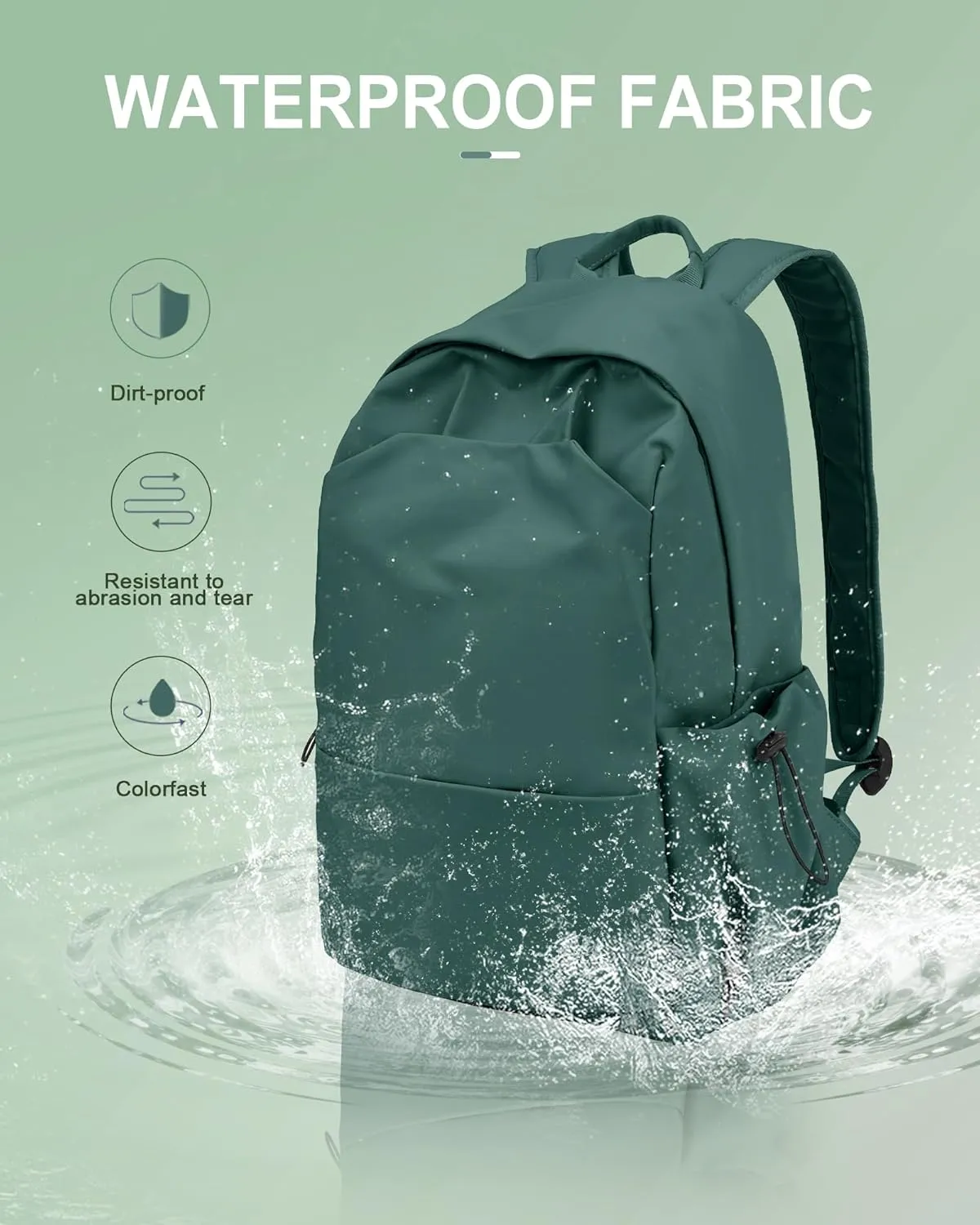 Backpack For Women Men School Aesthetic Lightweight College Backpack for Boys Girls Book Bag Casual Daypack Laptop Gym Backpacks Army Green