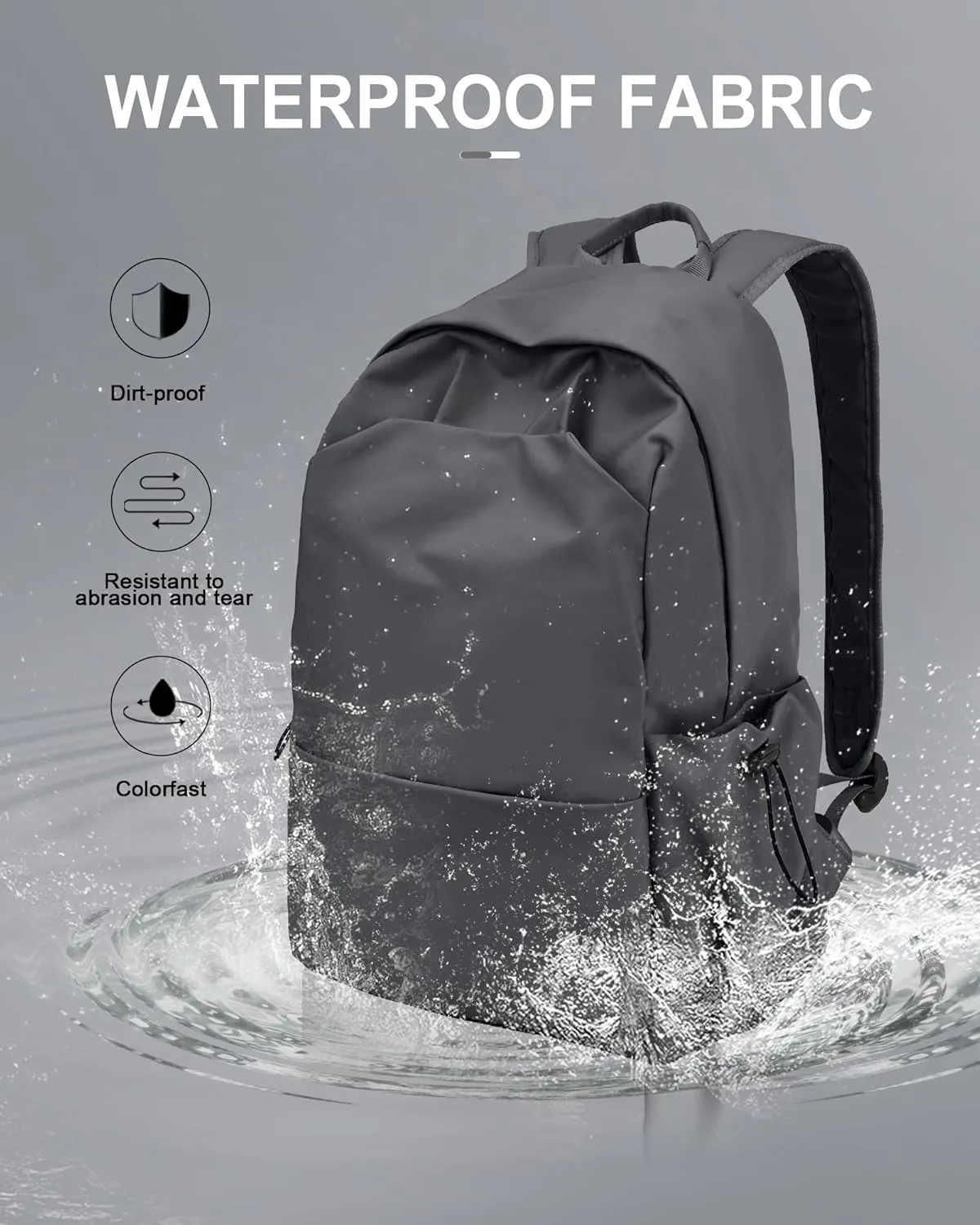 Backpack For Women Men School Aesthetic Lightweight College Backpack for Boys Girls Book Bag Casual Daypack Laptop Gym Backpacks Grey