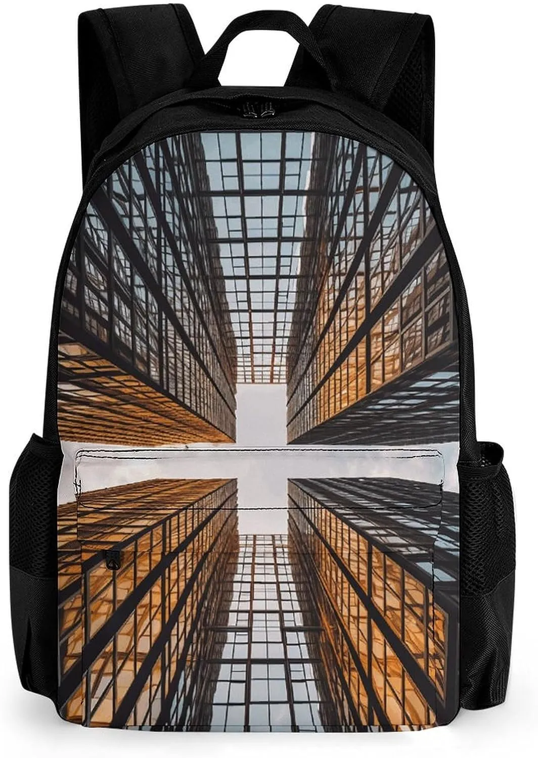 Backpack for Women Men Skyscraper Looking Up at Sky Laptop Backpack Casual Bookbag for Travel Business Simple Daypack