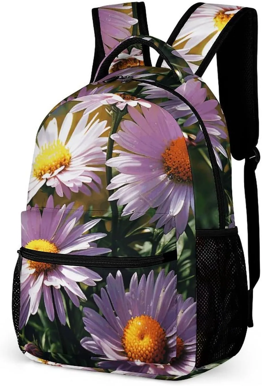 Backpack for Women Men Travel Daisy Plants Daypack Lightweight Laptop Bag Carry On Backpacks for Work