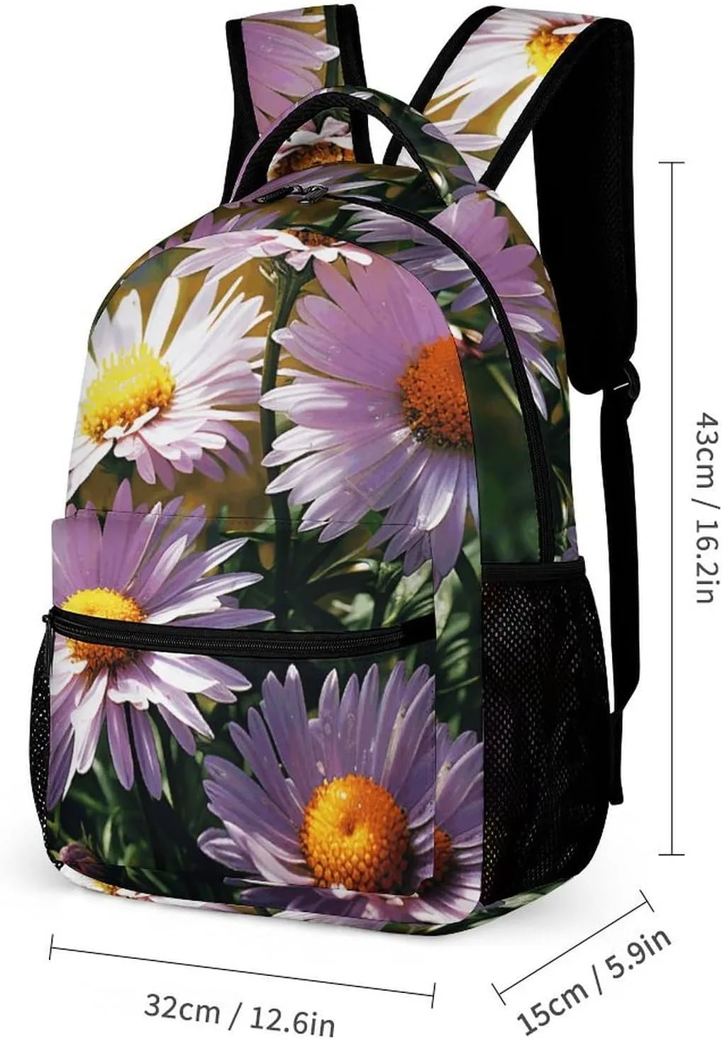 Backpack for Women Men Travel Daisy Plants Daypack Lightweight Laptop Bag Carry On Backpacks for Work