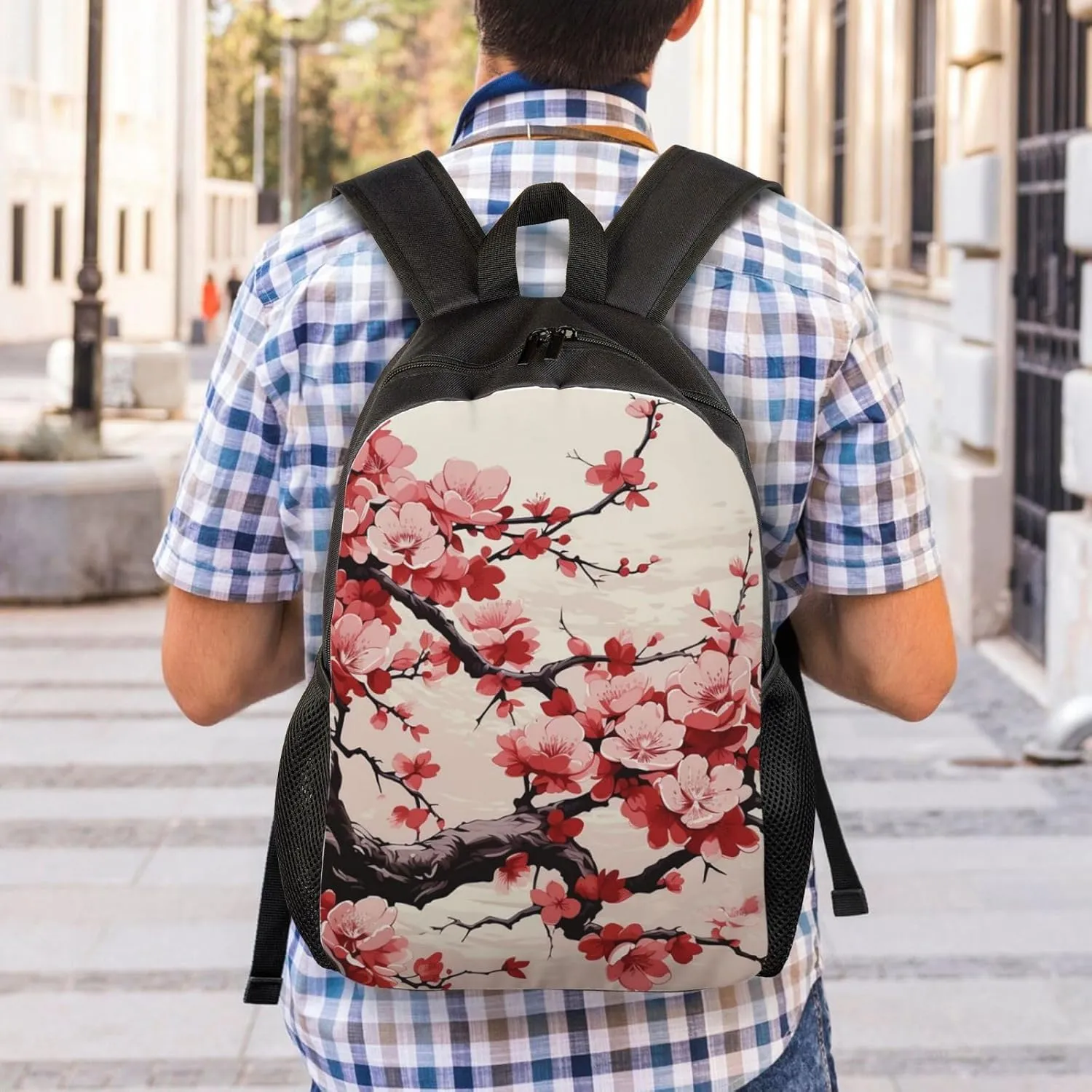 Backpack Japanese Floral Cherry Blossom Travel Casual Laptop Backpack Waterproof Hiking Daypack for Men Women