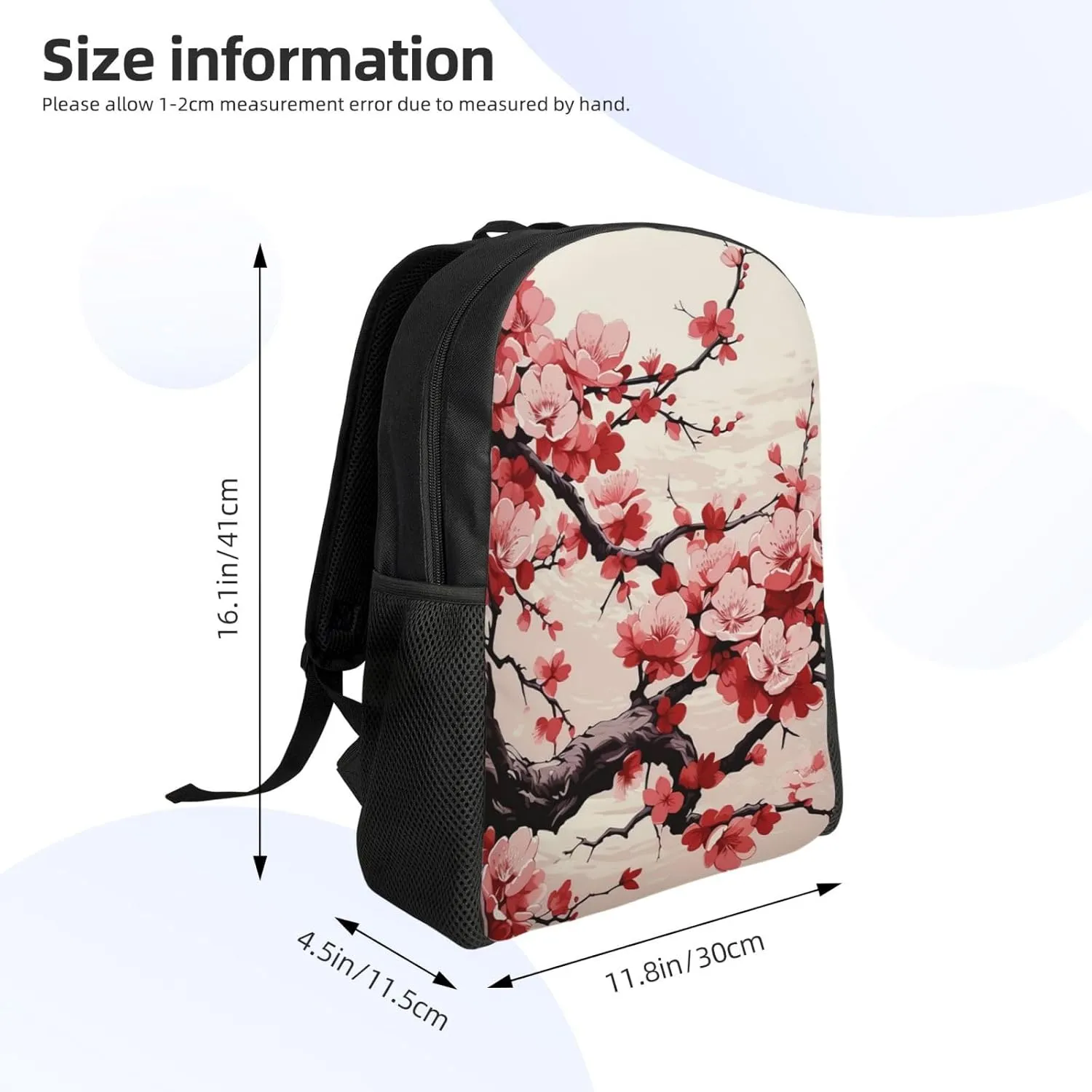 Backpack Japanese Floral Cherry Blossom Travel Casual Laptop Backpack Waterproof Hiking Daypack for Men Women