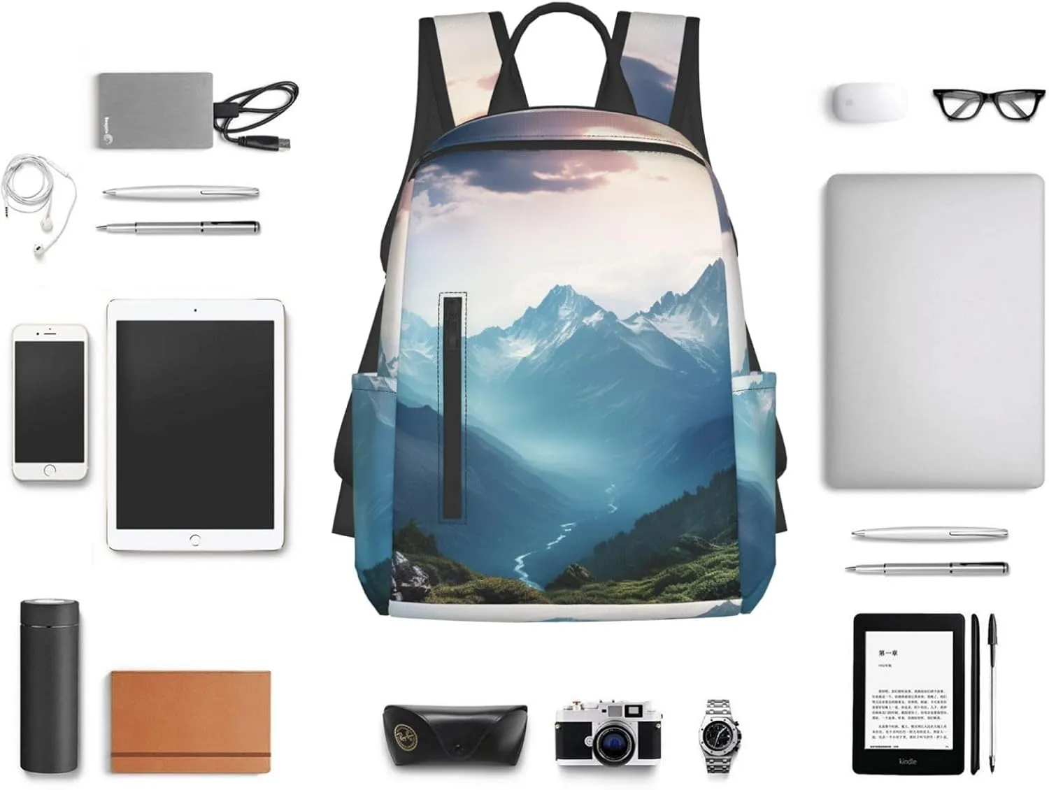 Backpack Misty Mountain Travel Casual Laptop Backpack Adjustable Hiking Daypack for Men Women