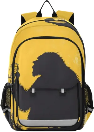 Backpack Sasquatch Silhouette Soda for Women Men Travel Laptop Backpacks Daypack Book Bag Daypack with Reflective Strip 12.9” × 17.7”
