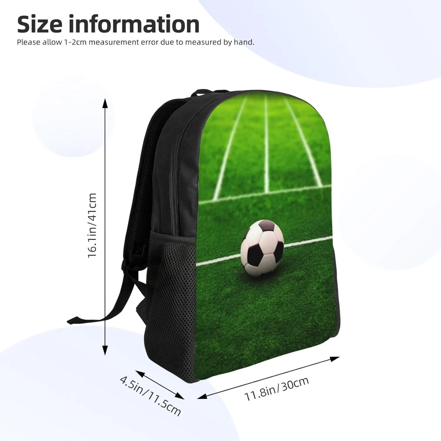 Backpack Soccer Playground The Ball Travel Casual Laptop Backpack Waterproof Hiking Daypack For Men Women