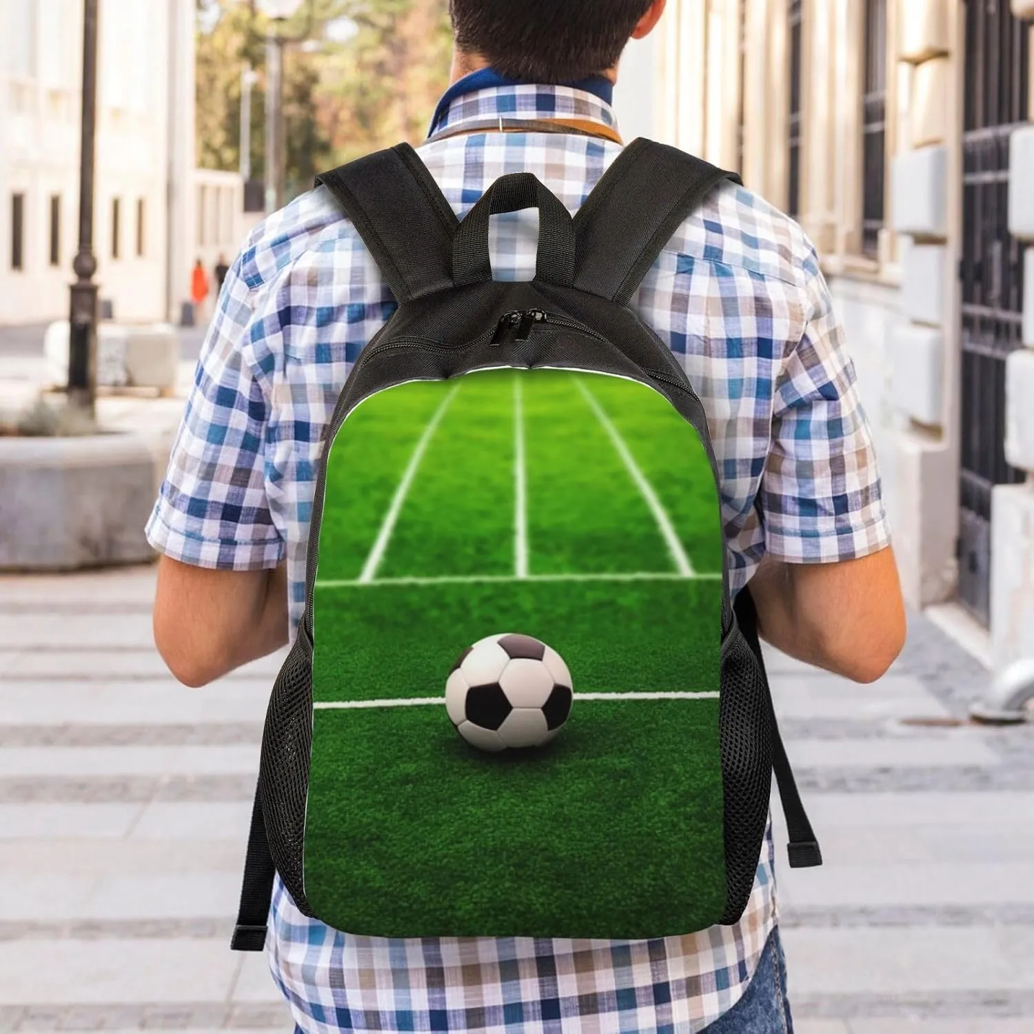 Backpack Soccer Playground The Ball Travel Casual Laptop Backpack Waterproof Hiking Daypack For Men Women