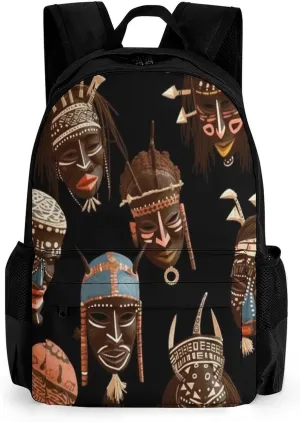 Backpack with Pocket Backpacks African Ritual Ethnic Tribal Printed Travel Backpack Lightweight Outdoor Travel Gym Events Bag