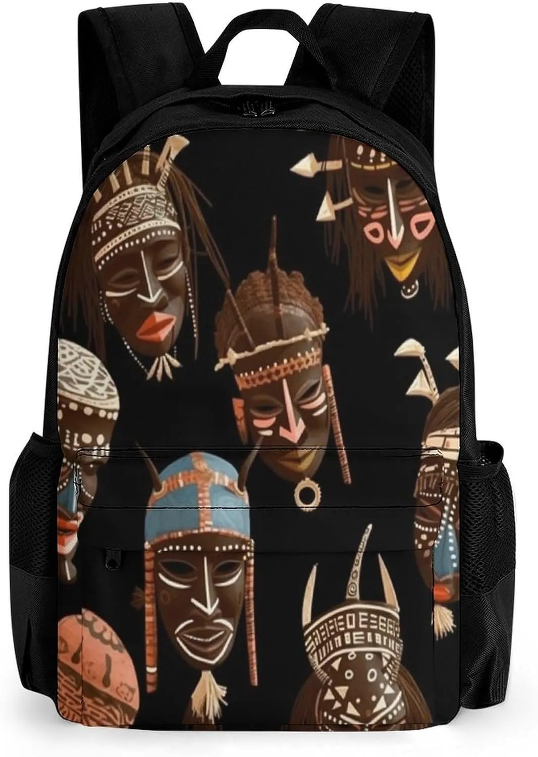 Backpack with Pocket Backpacks African Ritual Ethnic Tribal Printed Travel Backpack Lightweight Outdoor Travel Gym Events Bag