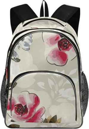 Backpacks 22L Three Layer Arc Book Bag Lightweight for Travel Camping Hiking Rucksack Daypack Kids & Adults Flowering Pattern