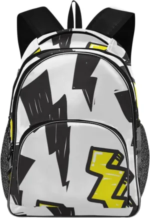 Backpacks 22L Three Layer Arc Book Bag Lightweight for Travel Camping Hiking Rucksack Daypack Kids & Adults Graffiti Lightning