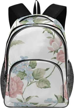 Backpacks 22L Three Layer Arc Book Bag Lightweight for Travel Camping Hiking Rucksack Daypack Kids & Adults Roses and Petals