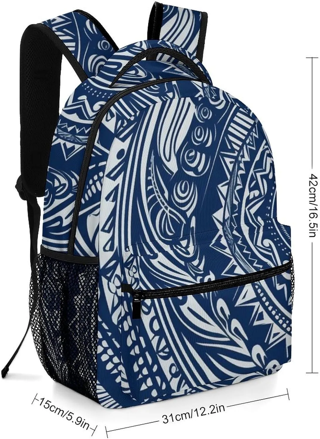 Backpacks Blue Polynesian Maori Tribal Pattern Travel Bag Laptop Backpack Casual Daypack for Weekender Business Hiking