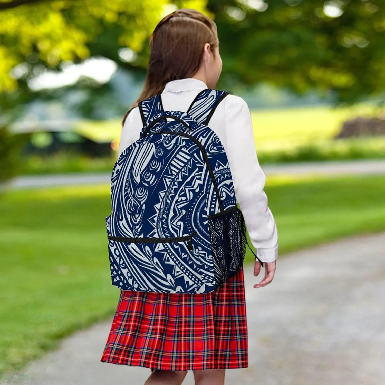 Backpacks Blue Polynesian Maori Tribal Pattern Travel Bag Laptop Backpack Casual Daypack for Weekender Business Hiking