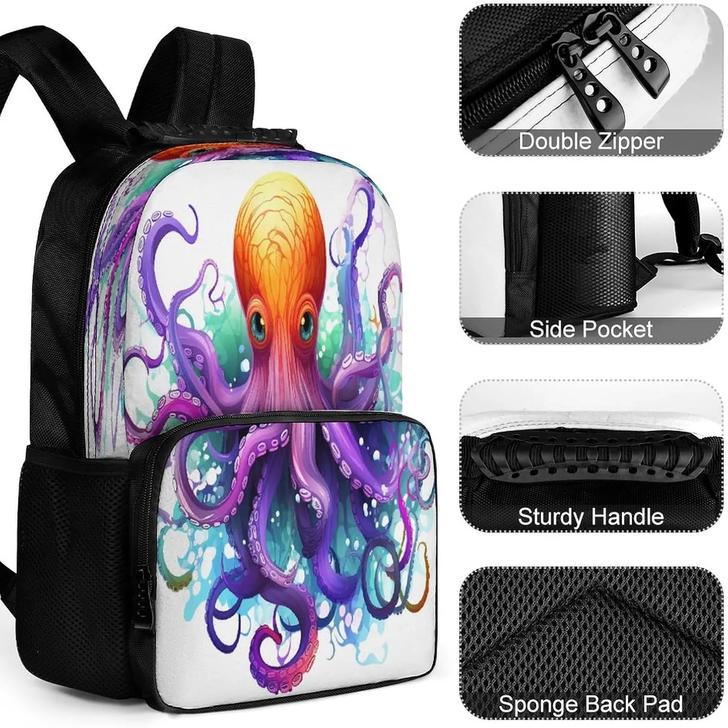 Backpacks Colorful Octopus Travel Bag Business Work Laptop Backpack