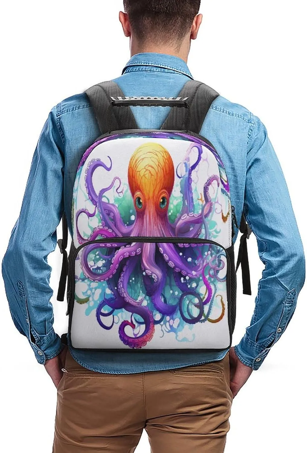Backpacks Colorful Octopus Travel Bag Business Work Laptop Backpack