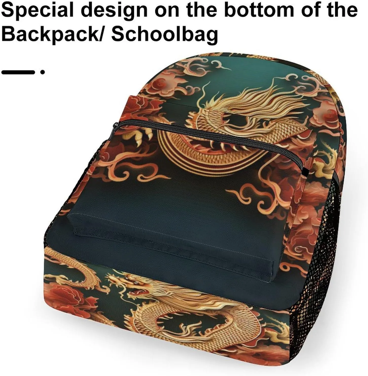 Backpacks Dragon Chinese Background Travel Bag Laptop Backpack Casual Daypack for Weekender Business Hiking