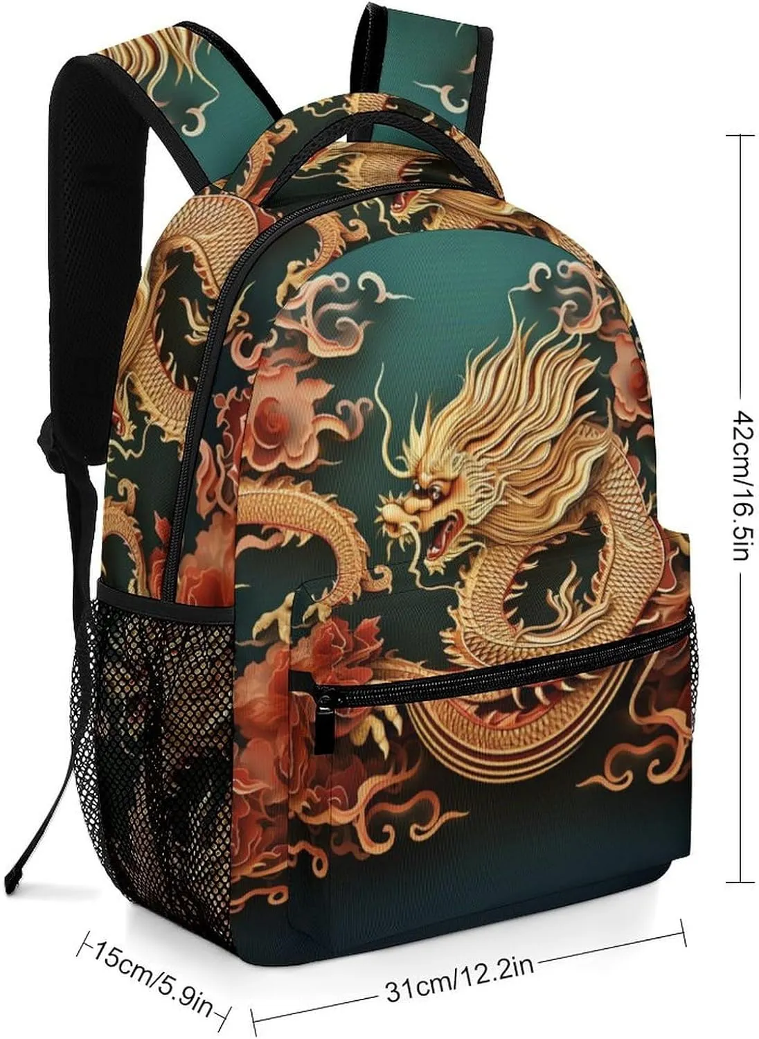Backpacks Dragon Chinese Background Travel Bag Laptop Backpack Casual Daypack for Weekender Business Hiking