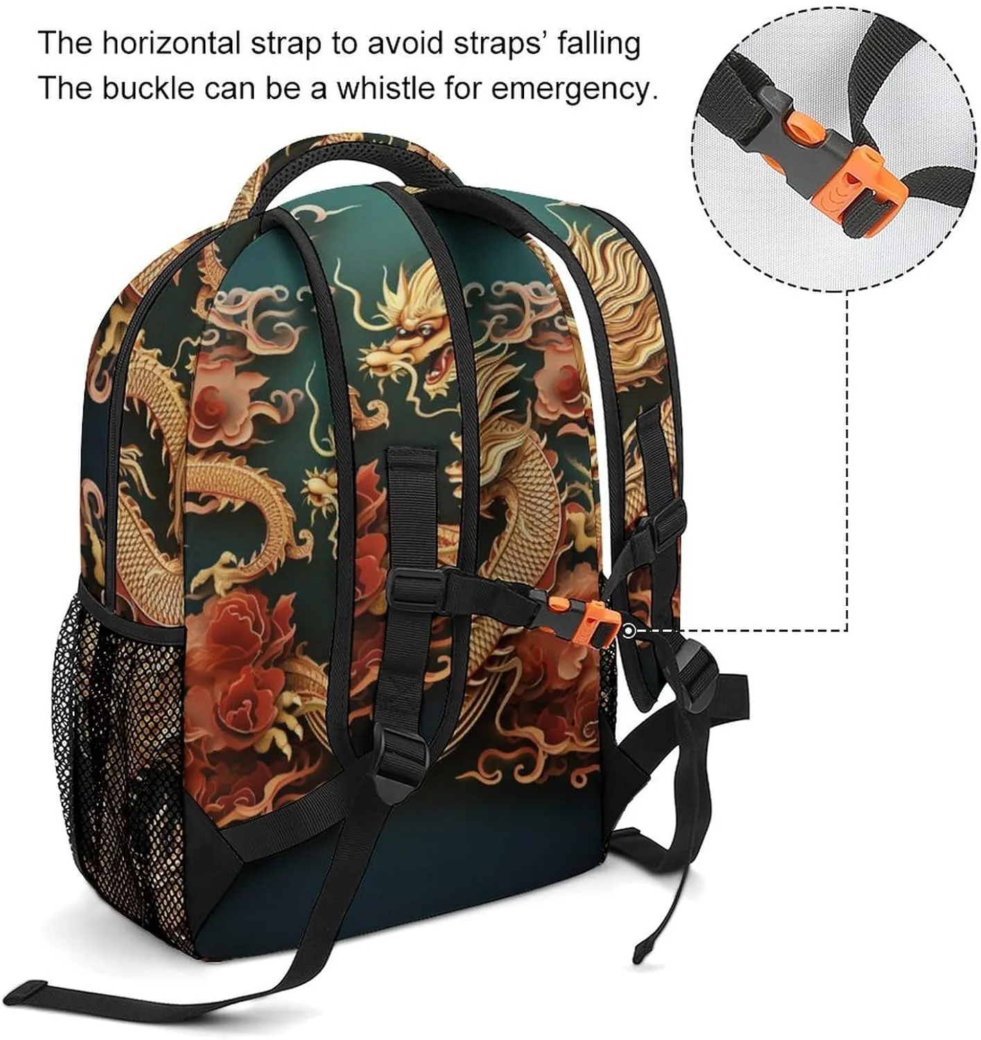 Backpacks Dragon Chinese Background Travel Bag Laptop Backpack Casual Daypack for Weekender Business Hiking