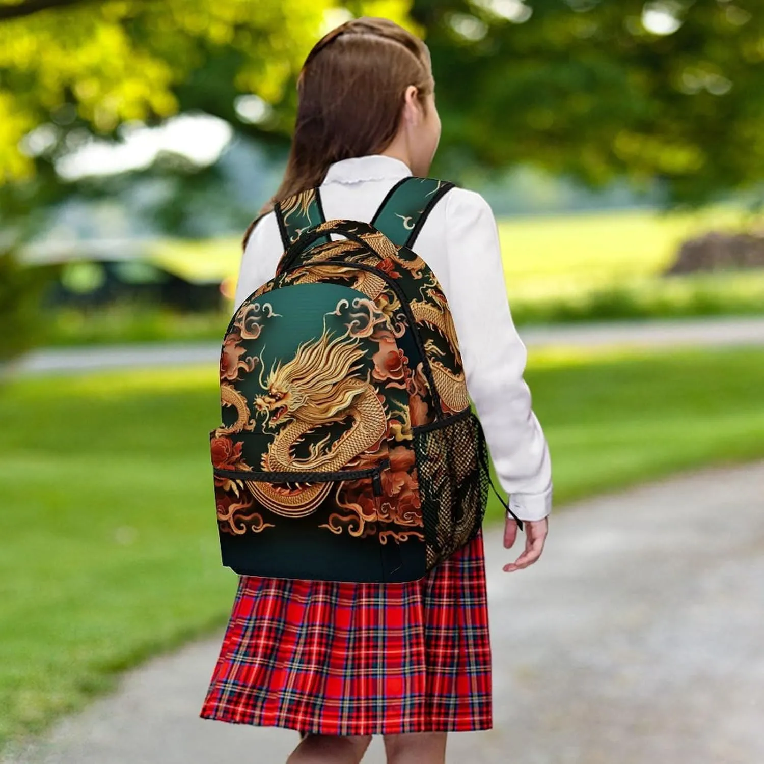 Backpacks Dragon Chinese Background Travel Bag Laptop Backpack Casual Daypack for Weekender Business Hiking
