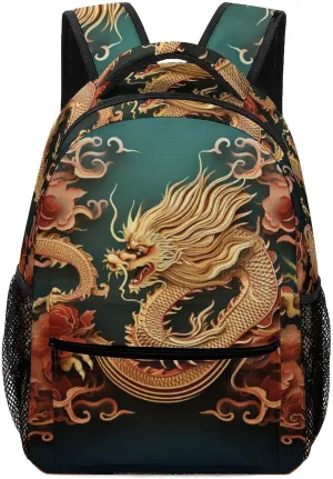 Backpacks Dragon Chinese Background Travel Bag Laptop Backpack Casual Daypack for Weekender Business Hiking