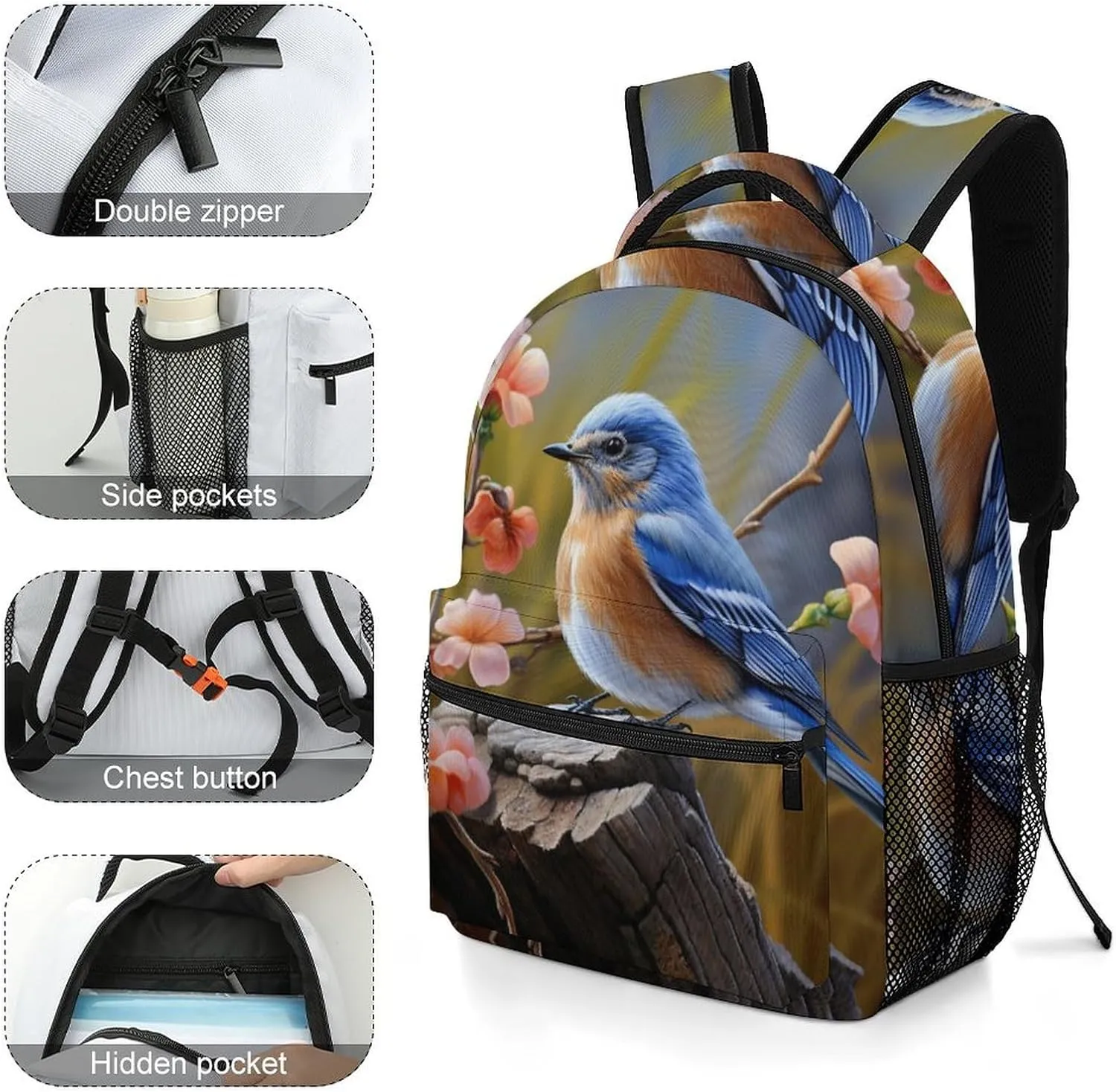 Backpacks Eastern Bluebird Travel Bag Laptop Backpack Casual Daypack for Weekender Business Hiking