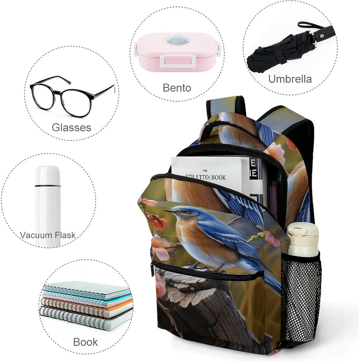 Backpacks Eastern Bluebird Travel Bag Laptop Backpack Casual Daypack for Weekender Business Hiking