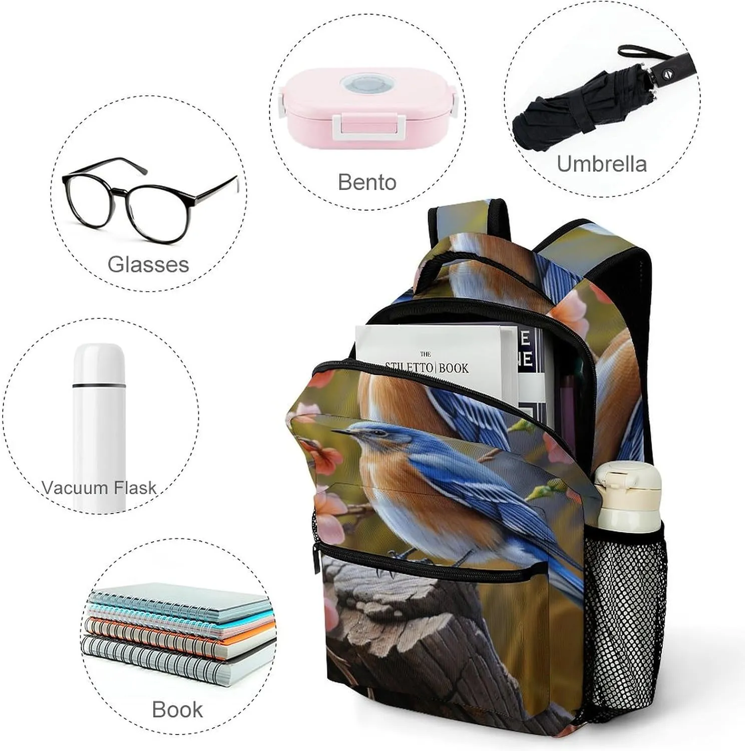 Backpacks Eastern Bluebird Travel Bag Laptop Backpack Casual Daypack for Weekender Business Hiking
