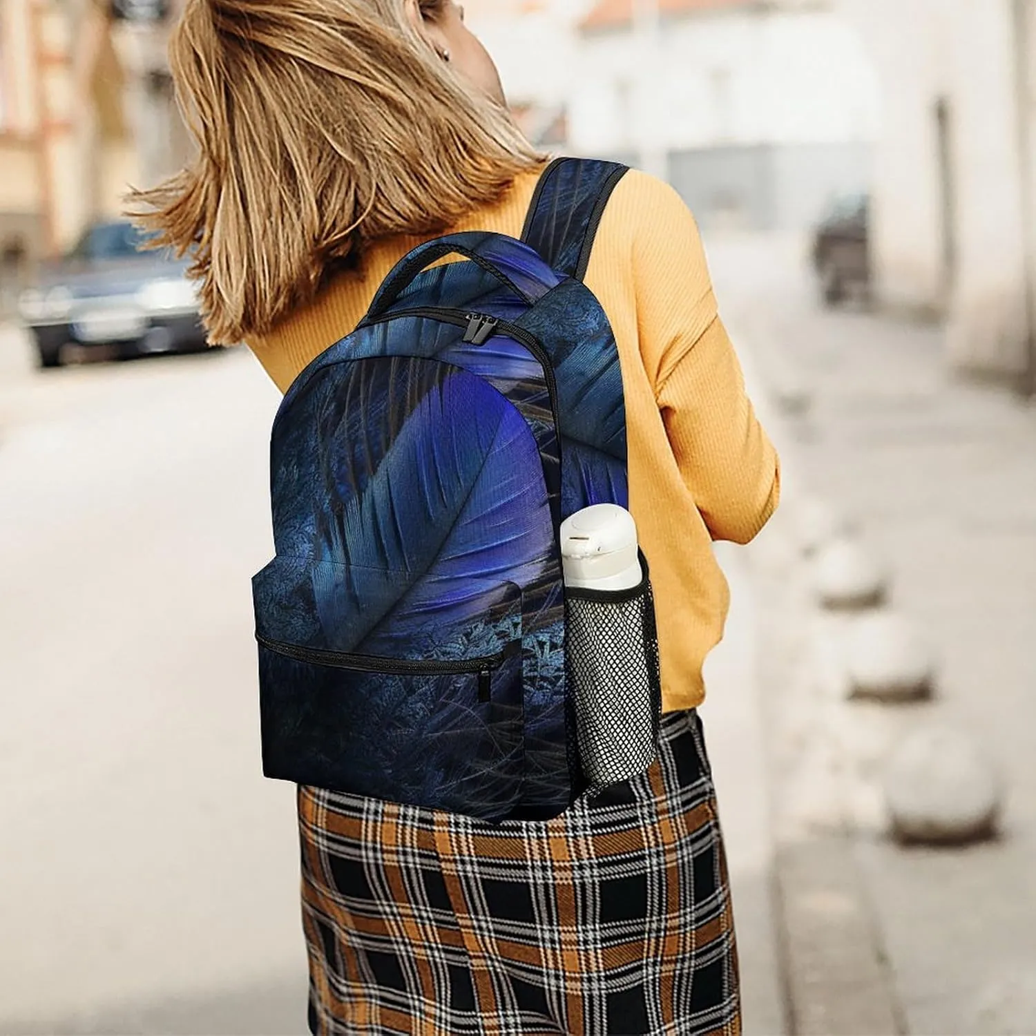 Backpacks Feather Pattern Travel Bag Laptop Backpack Casual Daypack for Weekender Business Hiking