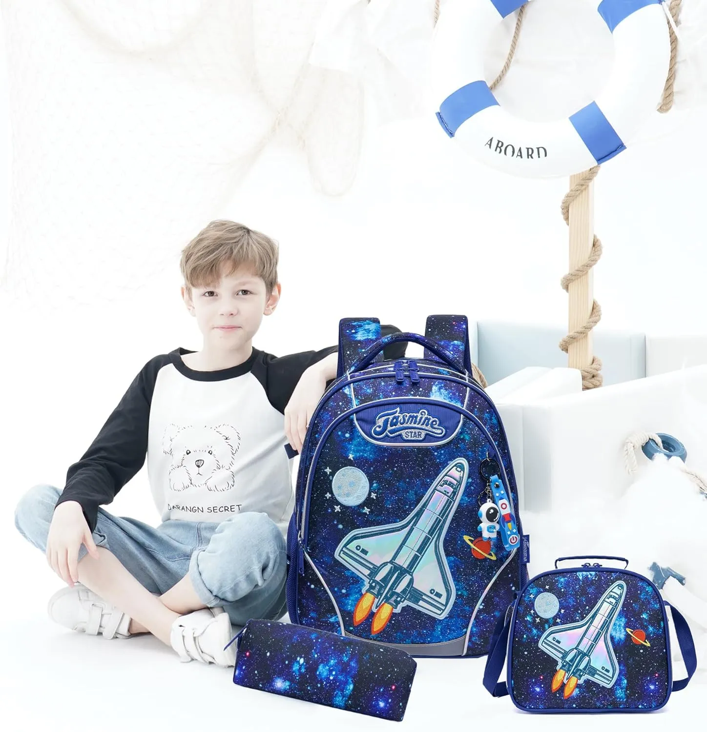 Backpacks for Boys School Bag Cute Boys Backpacks Ages 8-10 with Lunch Box Kids Bookbag Set Travel Backpack for Preschool Elementary Students Backpack to School Supplies