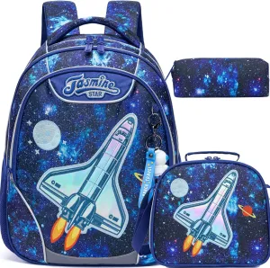 Backpacks for Boys School Bag Cute Boys Backpacks Ages 8-10 with Lunch Box Kids Bookbag Set Travel Backpack for Preschool Elementary Students Backpack to School Supplies