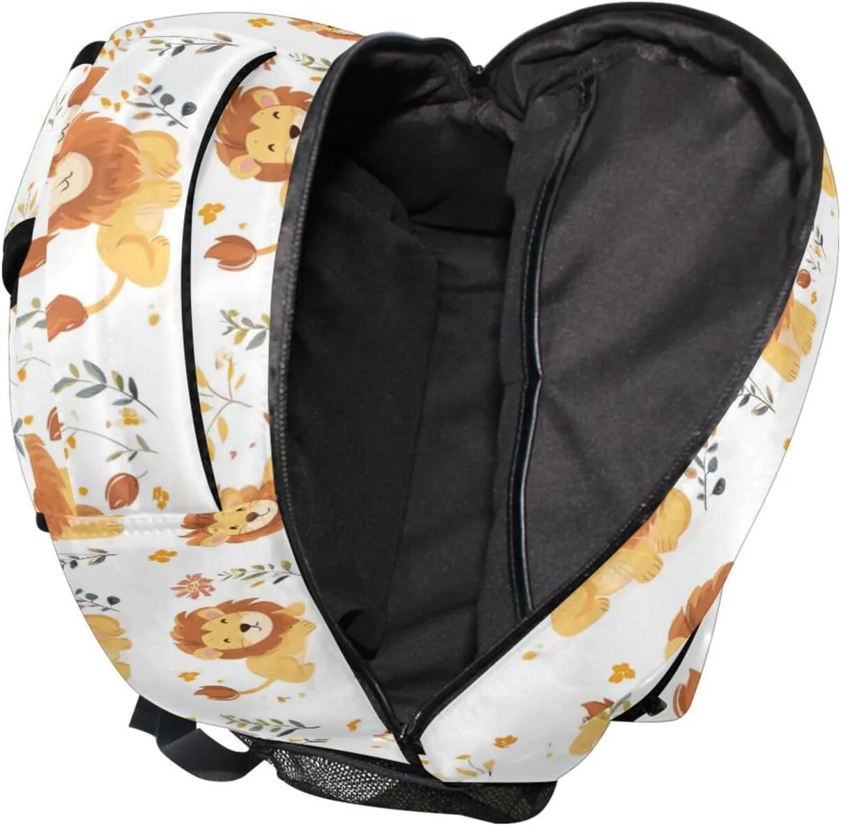 Backpacks for Teacher Nurse Fashion Carry On Backpacks with Chest Strap Gift Men & Women Cartoon Cute Lion White