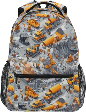 Backpacks for Teenager Fashion Business Work Bag with Chest Strap for Travel Trip Construction Scene Dam Construction Bulldozer