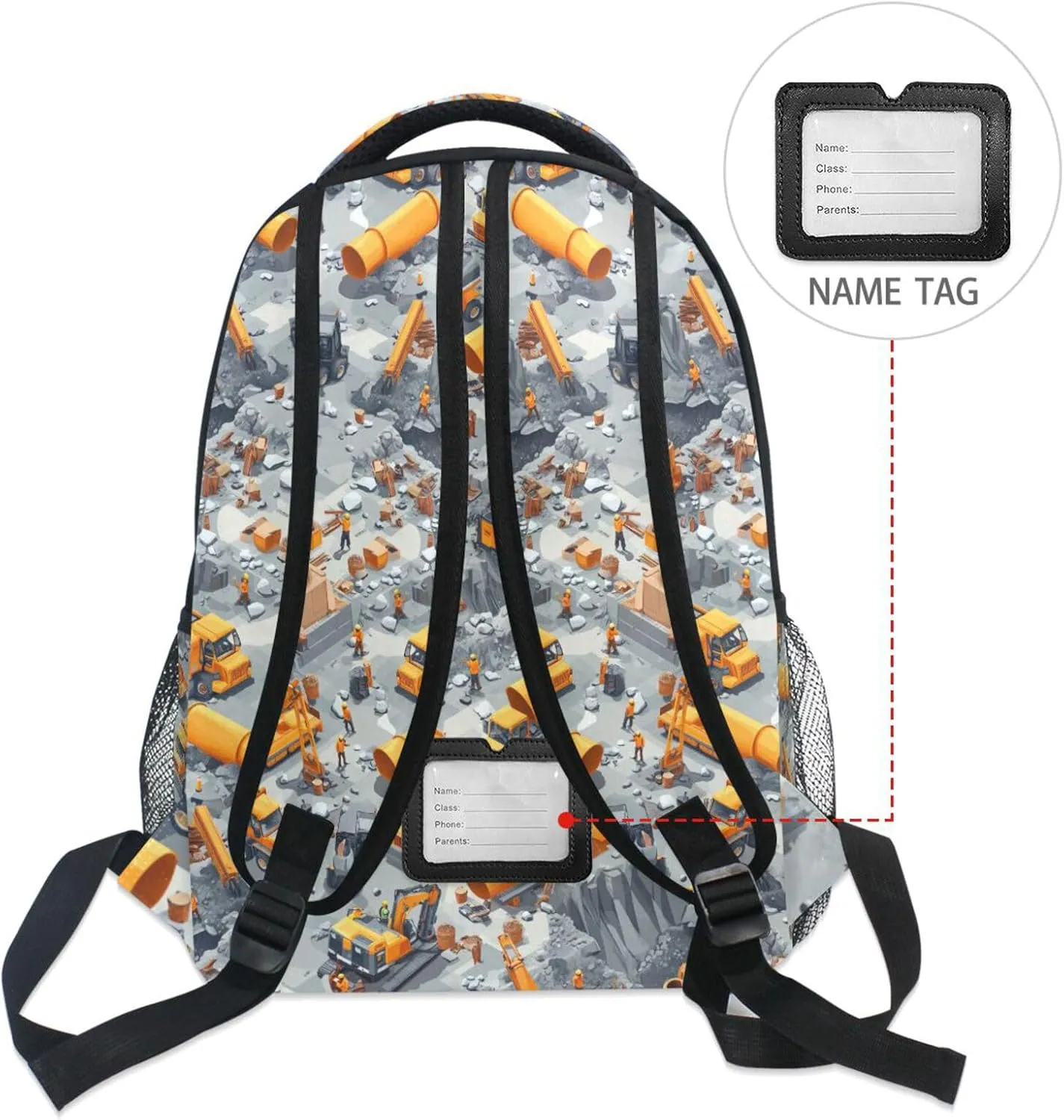Backpacks for Teenager Fashion Business Work Bag with Chest Strap for Travel Trip Construction Scene Dam Construction Bulldozer